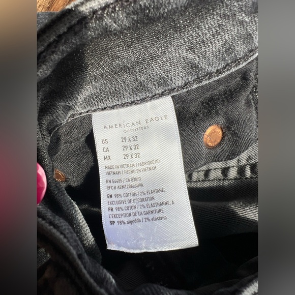 American Eagle Outfitters Distressed Black Skinny Jeans men’s size 29x 32 - Picture 6 of 6